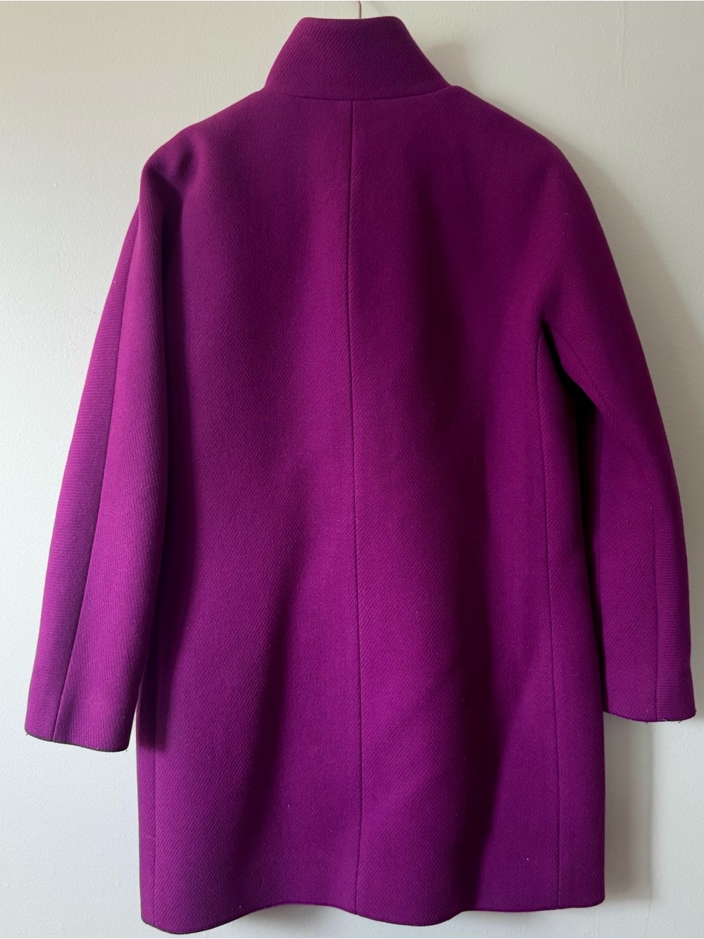J. Crew Women's Cocoon Fuschia Purple Wool Blend Stand-Collar Coat Sz 6 - Picture 5 of 9